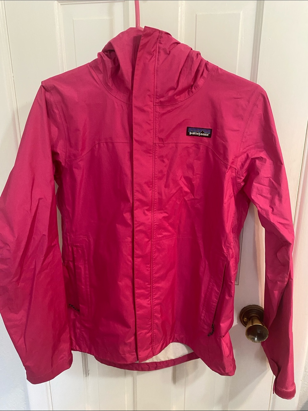 Patagonia Bright Pink Hooded Raincoat -Women’s